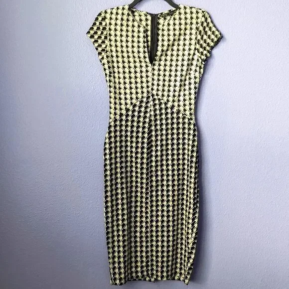 Women's Zara Basics Dress Pencil Skirt Small Houndstooth Dark Academia Punk Goth - Picture 5 of 9